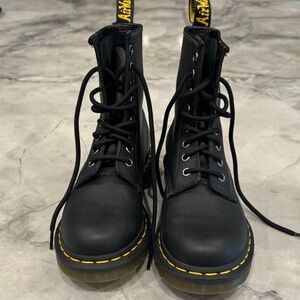 Dr. Martens Black Leather Combat Boots